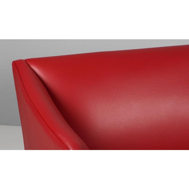 Ole Wanscher Two-Seater Sofa in Red Leather by Ole Wanscher For Sale - Image 4 of 8