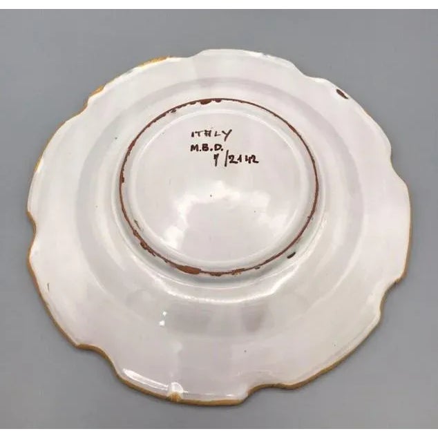 Mid 20th Century Italian Majolica Scalloped Edge Plate With Grape Design For Sale - Image 5 of 6