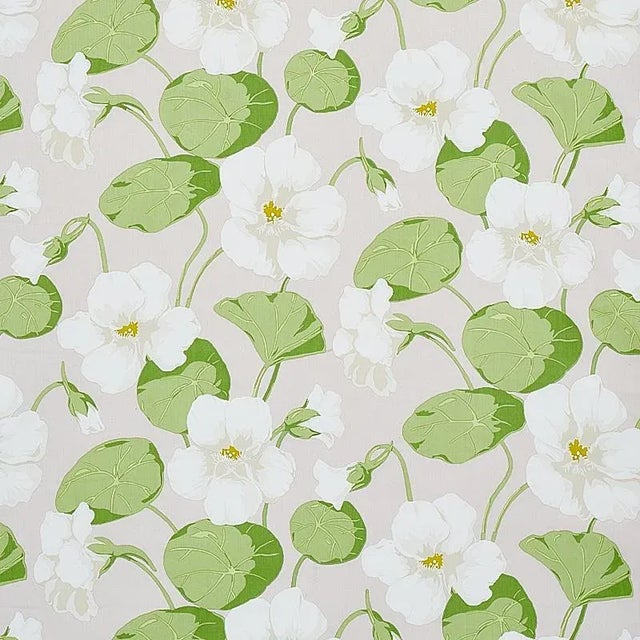 Contemporary Sample - Schumacher Nasturtium Fabric in Stone For Sale - Image 3 of 3