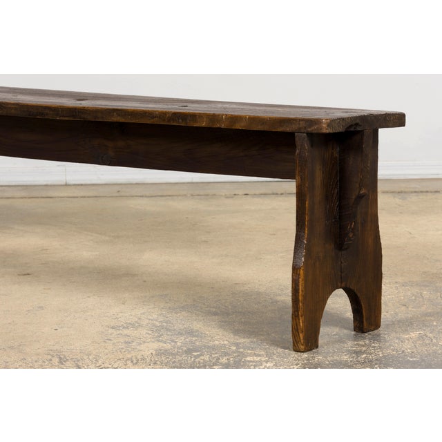 Late 19th Century French Provincial Rustic Pine Farmhouse Bench For Sale - Image 15 of 17