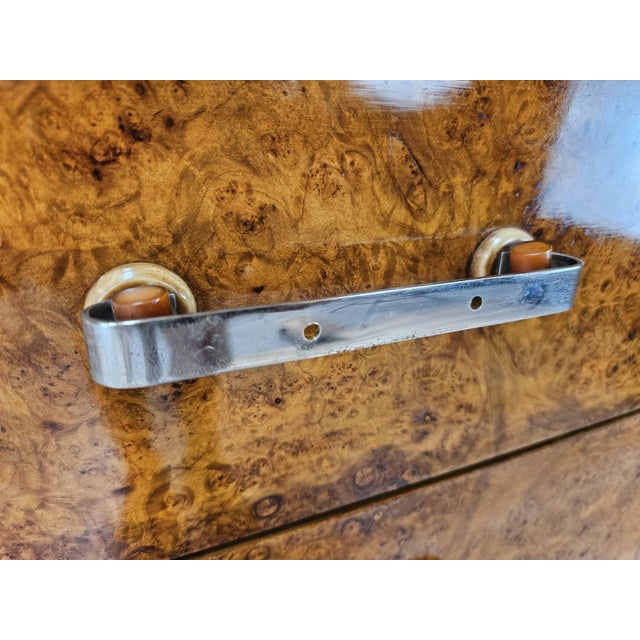 Art Deco Sideboard in Briar Root and Lacquered Wood with Glass Top, 1950s For Sale - Image 15 of 18