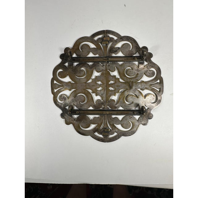 Metal French Antique Rolling Expandable Brass Silverplate Trivet by Au Bon Marché Paris, Late 19th C. For Sale - Image 7 of 12
