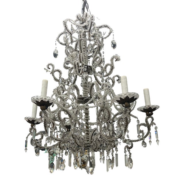 19th Century Italian Crystal Chandelier For Sale