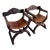 Vintage Savonarola Chairs – Carved Wood & Leather Sling Seats (Pair) For Sale