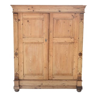 Antique French Pine Armoire For Sale