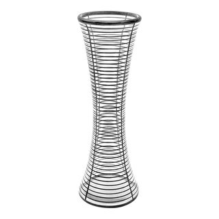 1940s Art Deco Silver Overlay Glass Vase For Sale