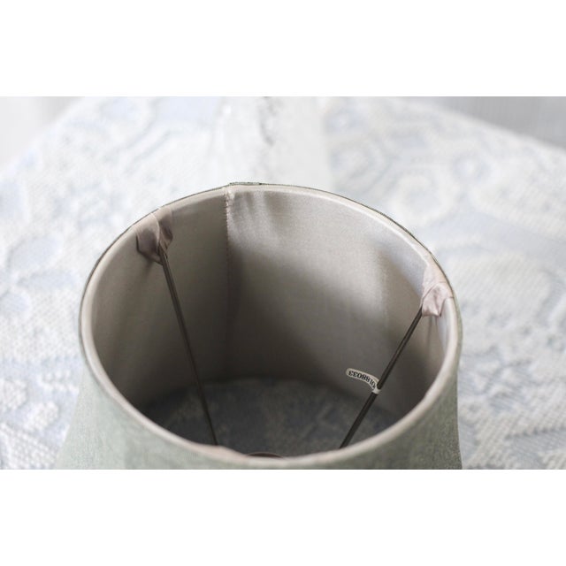 1960s Clear Murano Table Lamp With Green Lampshade For Sale - Image 11 of 13