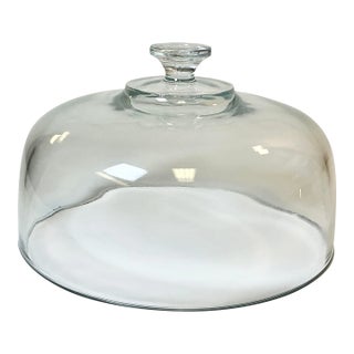 Early 20th C Antique French Chippendale Hollywood Regency Heavy Glass Cloche For Sale