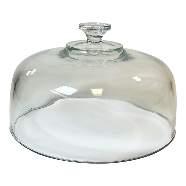 Early 20th C Antique French Chippendale Hollywood Regency Heavy Glass Cloche For Sale