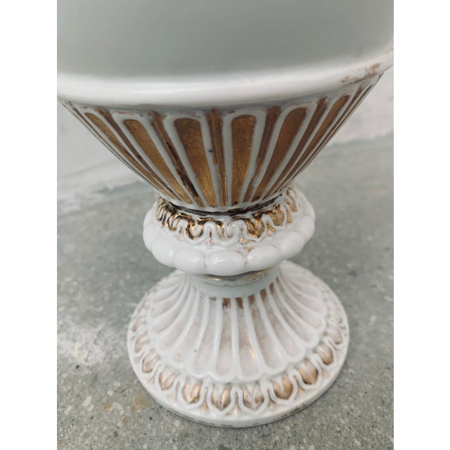 Antique Snake Handled Meissen Neo-Classical Amphora Urn in White Porcelain With Gold Accents, Circa 1870s For Sale - Image 10 of 12