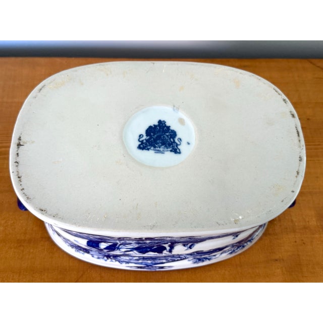 1980s Nautical Blue and White Transferware Foot Bath Planter For Sale - Image 10 of 11