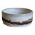 Ceramic Small Bowl White Glaze Brown Textured Drip Band Mid-Century Modern 1970s For Sale