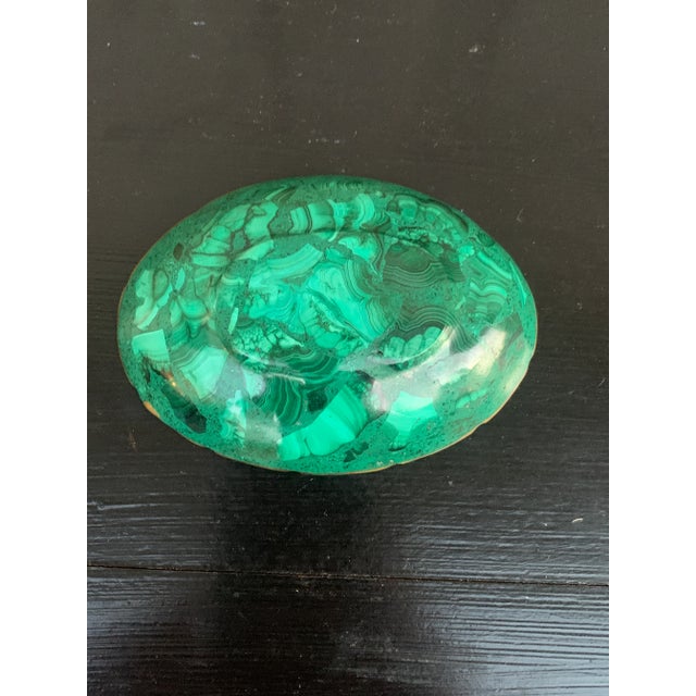 Vintage Malachite Brass Rimmed Bowl For Sale - Image 9 of 9