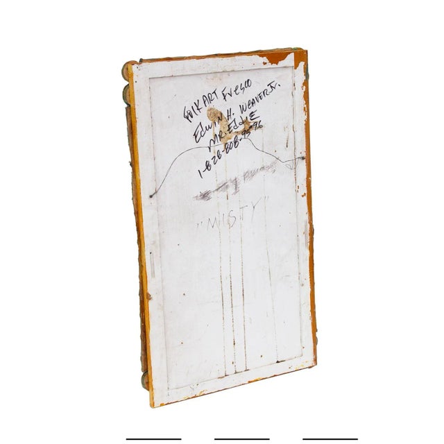 Folk Art Figure by Mr. Eddie With Bamboo Frame For Sale - Image 9 of 9