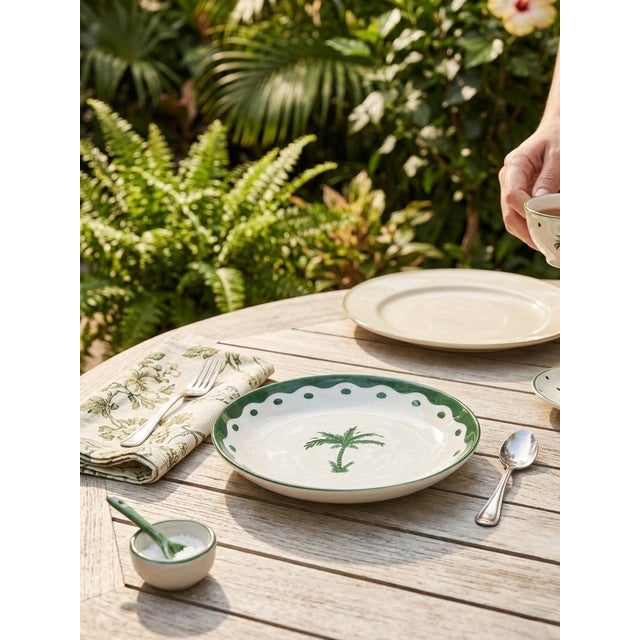 Fern & Co. For Anthropologie Palm Tree Dessert Plate For Sale - Image 9 of 11