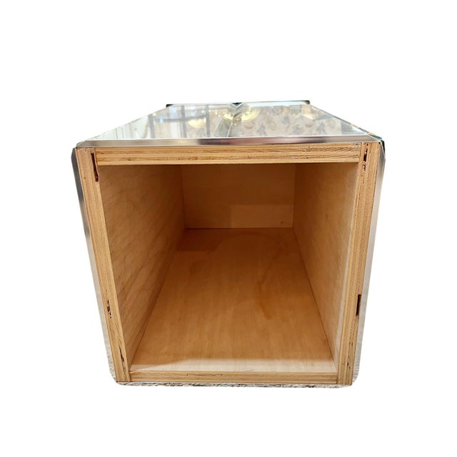 Pair 1970’s Custom Made Beveled Mirror Cocktail End Tables For Sale - Image 10 of 14