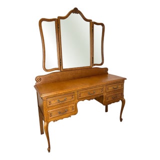Vintage Dressing Table with Mirror For Sale