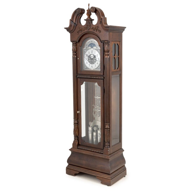 Howard Miller Mahogany Case Grandfather Clock For Sale - Image 10 of 13
