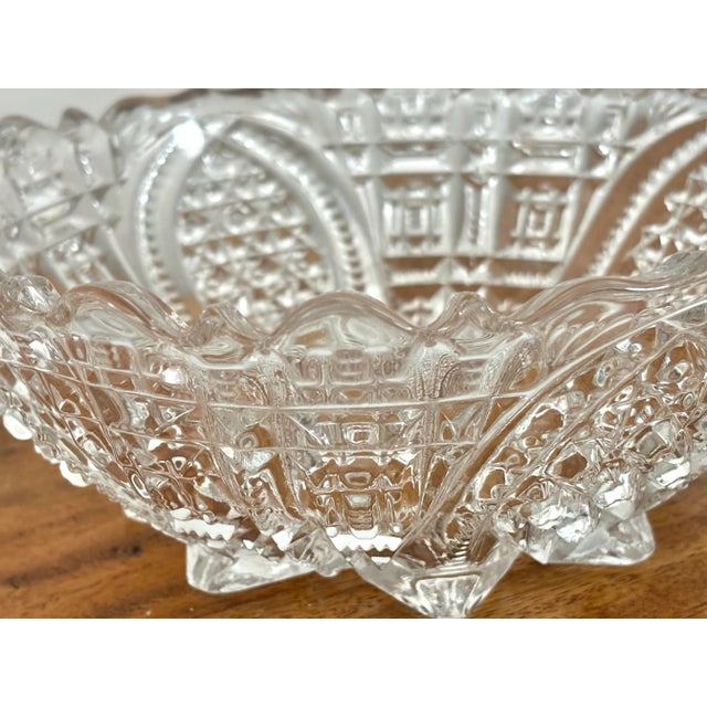 Antique American Brilliant Period Cut Crystal Bowl For Sale - Image 4 of 8