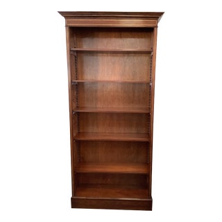 Custom English Mahogany Bookcase With Satinwood Inlay. For Sale