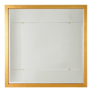Global Views Beaumont Square Gold Leaf Mirror – 48” Modern Beveled Panel Mirror For Sale