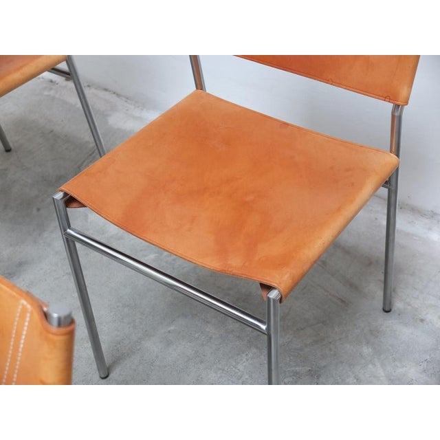 SE06 Chairs in Natural Leather by Martin Visser for 't Spectrum, 1967, Set of 8 For Sale - Image 10 of 18