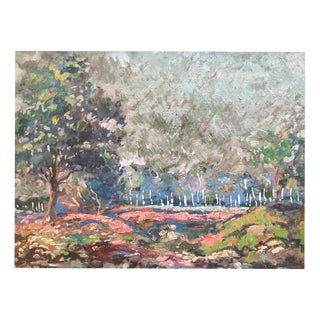 Émile Dancre, Champrosay-Forêt, 1938, Oil on Panel For Sale