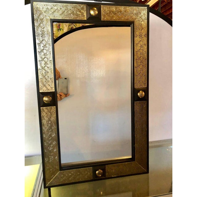 Moroccan Hollywood Regency Style Gold Brass Mirrors a Pair Chairish