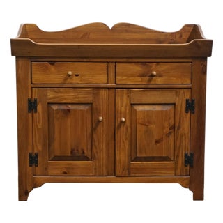 Ethan Allen Country Craftsman Solid Pine Rustic Early American 32" Dry Sink Cabinet 19-6325 For Sale