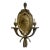 Antique Ornate Bronze French Empire Style Garland Sconce With Versace Style Sunface Detail For Sale