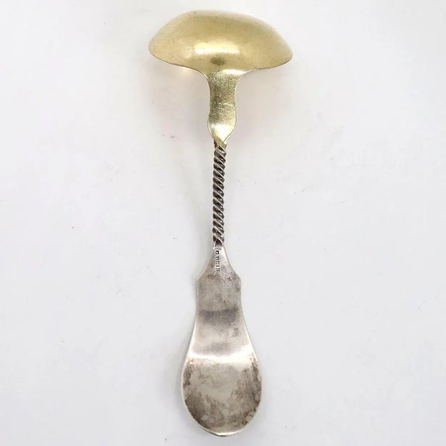 Metal Mid 19th Century Small American Charles Bein Gilt Coin Silver Ladle & Leather Case For Sale - Image 7 of 10