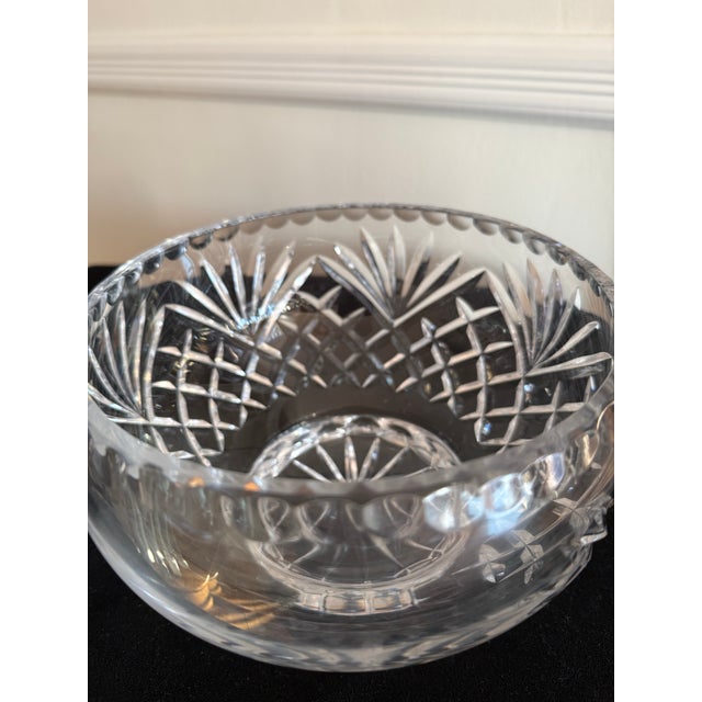 Vintage Waterford Style, Essex by Crystal Clear Footed Hand Cut Crystal Rose Bowl For Sale - Image 4 of 8