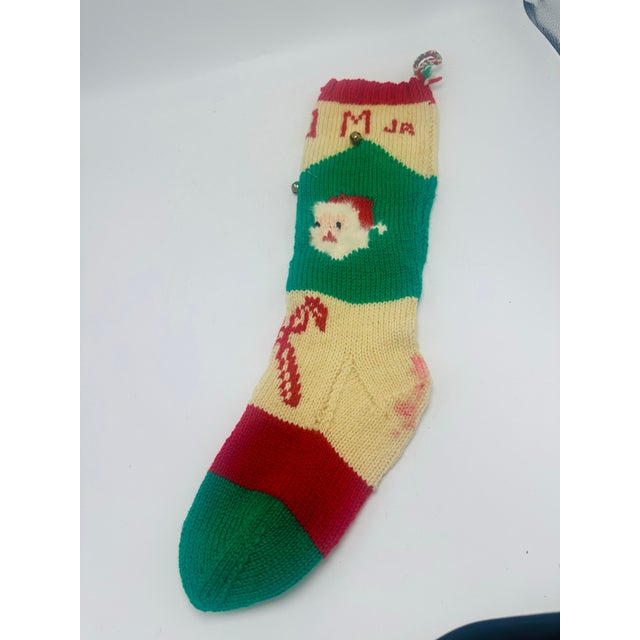 Traditional Vintage Handmade Keepsake Christmas Stocking For Sale - Image 3 of 4
