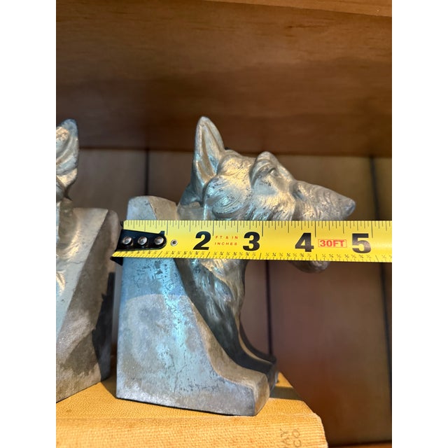 Scotty Dog Bookends- A Pair 1940"s Metal For Sale - Image 9 of 11