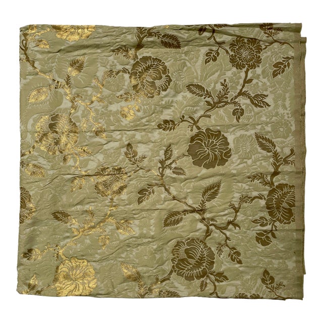 Ralph Lauren “Wiltmore Gilded” Italian Silk Floral Brocade Fabric - 3 Yards For Sale