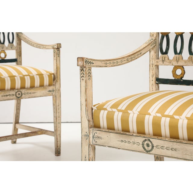 Pair of 18th Century Swedish Polychrome Chairs For Sale - Image 9 of 14