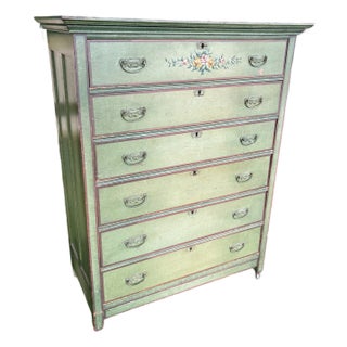 Antique Green Tallboy For Sale