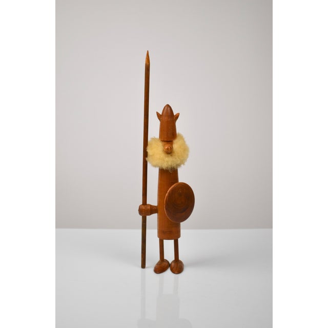 1960s Vintage Danish Teak Viking Figures by Kay Bojesen, 1960s, Set of 3 For Sale - Image 5 of 15