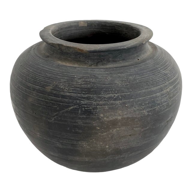 Antique Matte Black Pottery Jug Chairish