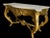 Large Napoleon III period console with four golden wooden wooden feet of Louis XV style. An exceptional gilding for this...