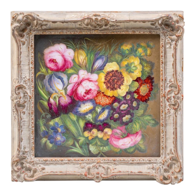 English Porcelain Porcelain Botanical Plaque, Probably Derby For Sale