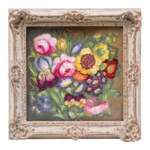English Porcelain Porcelain Botanical Plaque, Probably Derby