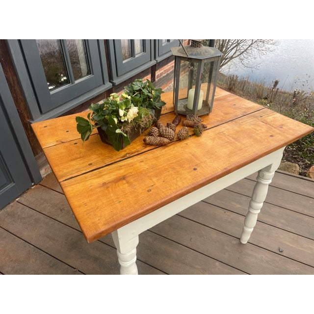 Wood Antique Fir Wood Table, 1890s For Sale - Image 7 of 10