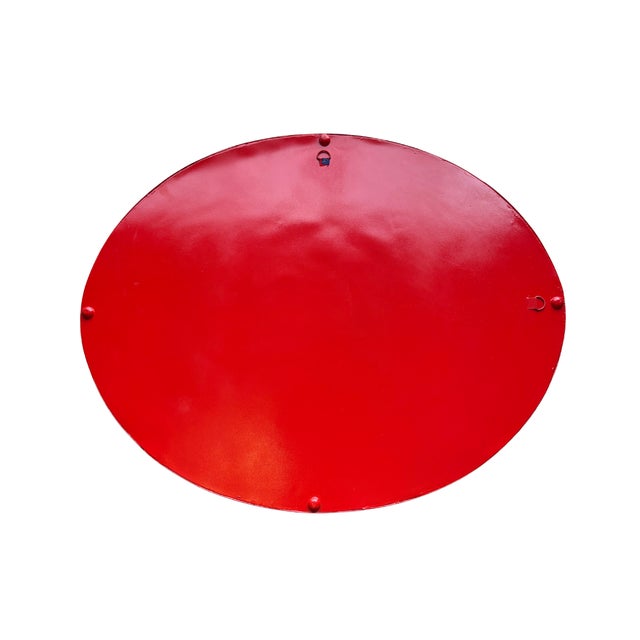Traditional Red Base Fox Tole Tray For Sale - Image 3 of 3