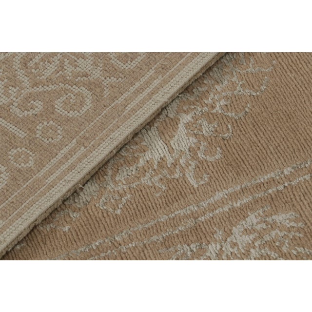 Rug & Kilim’s 18th-Century European Sty Beige Brown and Green Wool and Silk For Sale - Image 9 of 9
