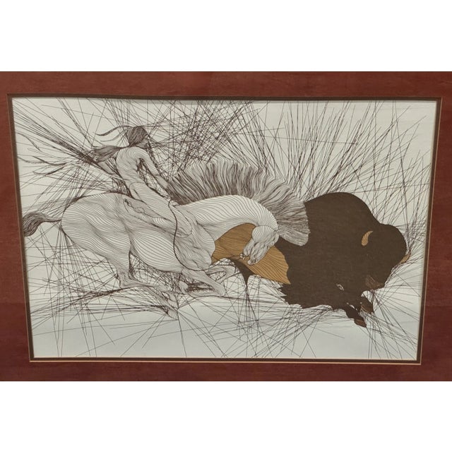 Overview: Up for sale is an original etching by listed Moroccan artist, Guillaume Azoulay (1949-). Azoulay is a unique...