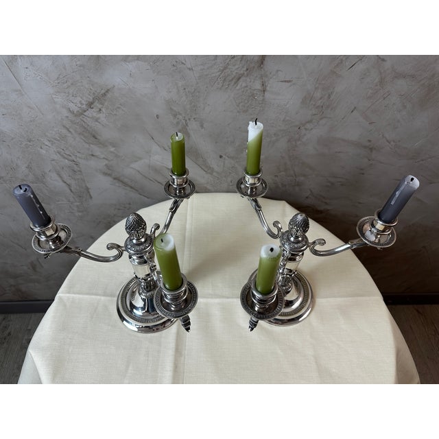 1950s Vintage Candlesticks in Metal, 1950s, Set of 2 For Sale - Image 5 of 9