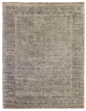 Oxford Hand-Knotted Bamboo/Silk Beige Rug - 6'x9'