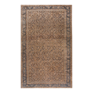 Spectacular Brown-Sienna Bakcground With Allover Pattern Antique Persian Bakshaish Rug