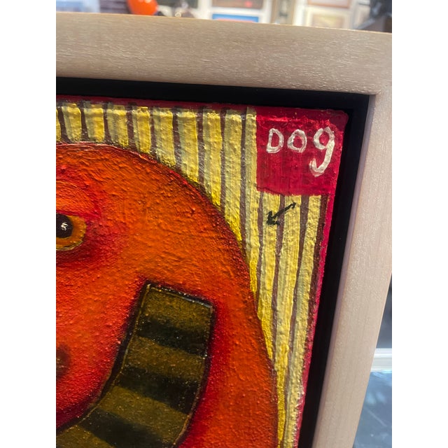 Whimsical Original oil by Melinda K. Hall entitled “Dog side view “ Signed - see photos US